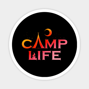 Logo Camp Life In The Night On Camping Magnet